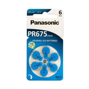 Батарейка Panasonic повітряно-цинкова PR675H(675A, AC675E/EZ, ZA675, DA675), блістер, 6 шт, PR-675H/6LB UA